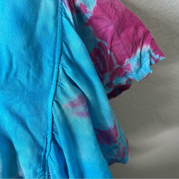 NWT Tiare Hawaii Lia Maxi Dress In Turquoise Fuchsia Leo Tie Dye Womens XS / S - Picture 9 of 12